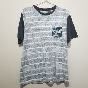 Public opinion color block striped tee (k)